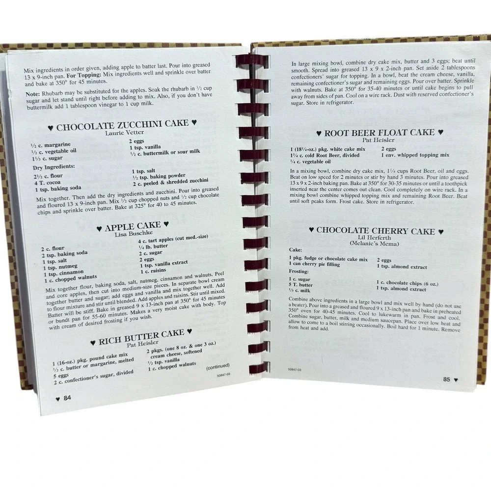 Vintage Community Cookbook Set of 4 Spiral Bound Recipes Americana Country Core